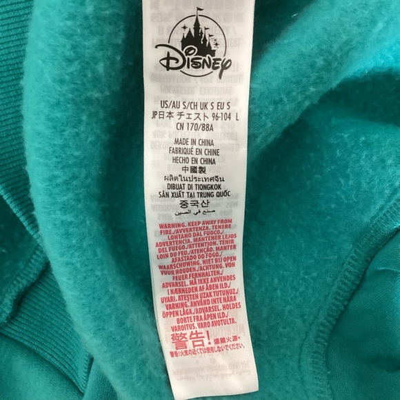 Disney Spirit Jersey Full Zip Hoodie Teal Sm - Picture 5 of 5